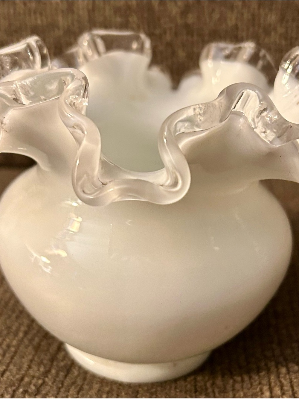 Vintage Fenton Silver Crest Rose Bowl Vase